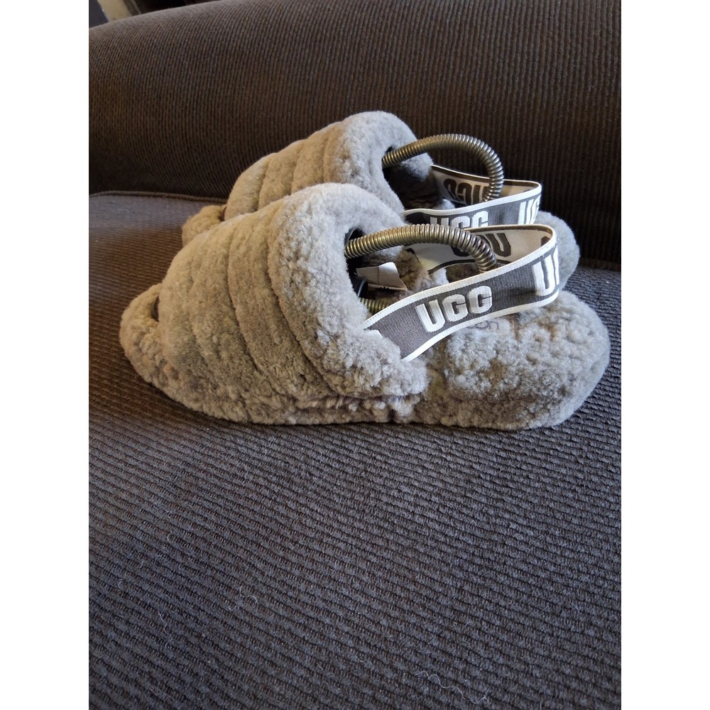 UGG Australia Fluff Yeah Women's Slide Sandal, Size US 7 - Gray